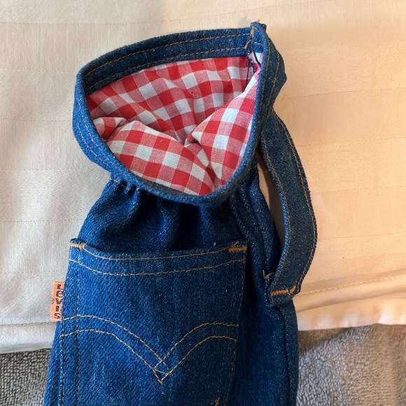 Levi’s wine bottle sack/holder with pocket for cork screw very rare find - Picture 3 of 6